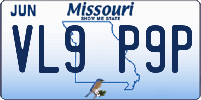 MO license plate VL9P9P