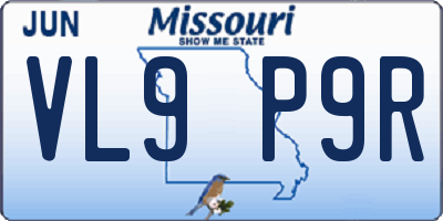 MO license plate VL9P9R