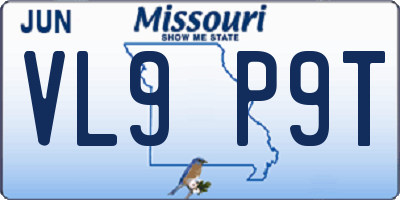 MO license plate VL9P9T