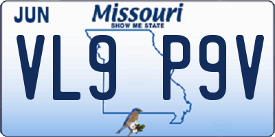 MO license plate VL9P9V