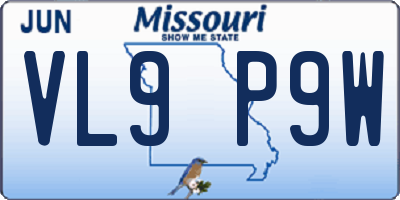 MO license plate VL9P9W