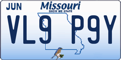 MO license plate VL9P9Y