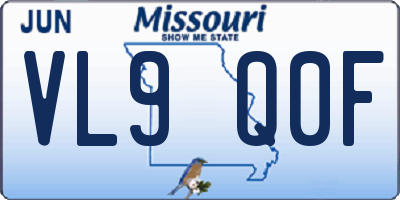 MO license plate VL9Q0F