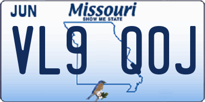 MO license plate VL9Q0J