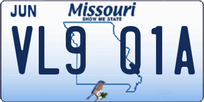 MO license plate VL9Q1A