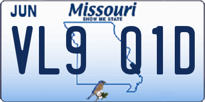 MO license plate VL9Q1D