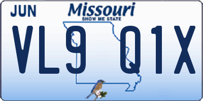MO license plate VL9Q1X