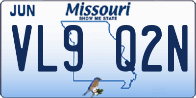 MO license plate VL9Q2N