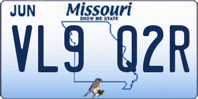 MO license plate VL9Q2R