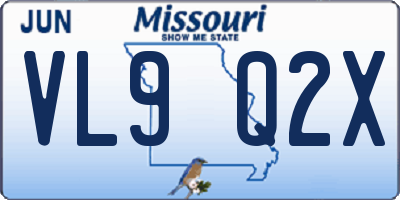 MO license plate VL9Q2X