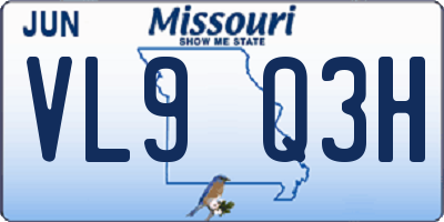 MO license plate VL9Q3H