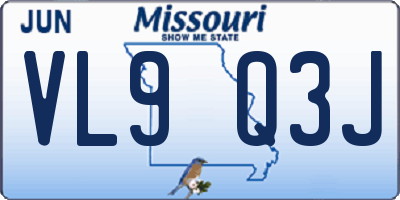 MO license plate VL9Q3J