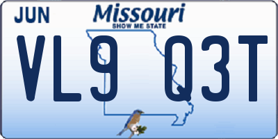 MO license plate VL9Q3T