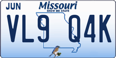 MO license plate VL9Q4K