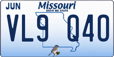 MO license plate VL9Q4O