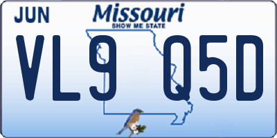 MO license plate VL9Q5D
