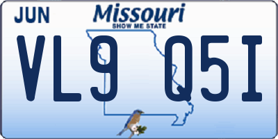 MO license plate VL9Q5I
