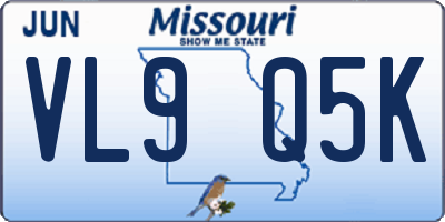 MO license plate VL9Q5K