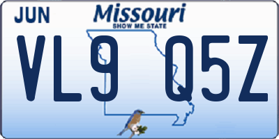 MO license plate VL9Q5Z