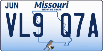 MO license plate VL9Q7A