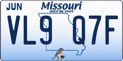 MO license plate VL9Q7F