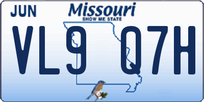 MO license plate VL9Q7H