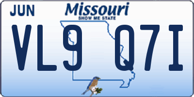 MO license plate VL9Q7I