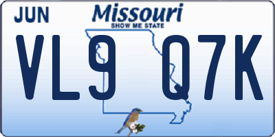 MO license plate VL9Q7K