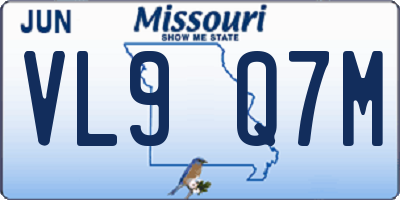 MO license plate VL9Q7M