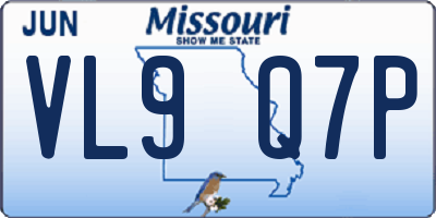 MO license plate VL9Q7P