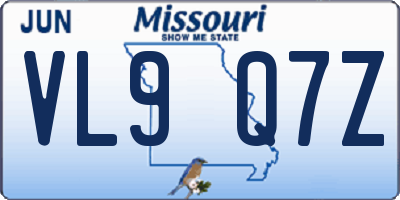 MO license plate VL9Q7Z