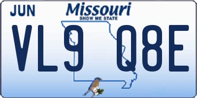 MO license plate VL9Q8E