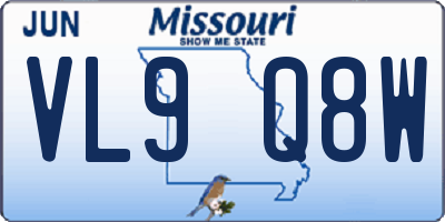 MO license plate VL9Q8W