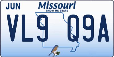 MO license plate VL9Q9A