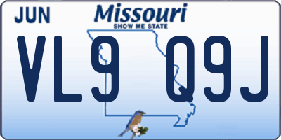 MO license plate VL9Q9J