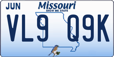 MO license plate VL9Q9K