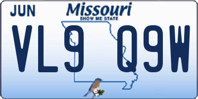 MO license plate VL9Q9W