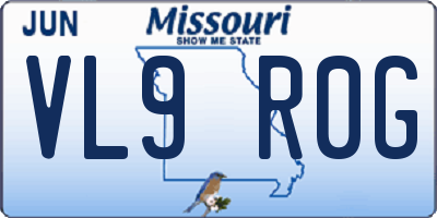 MO license plate VL9R0G