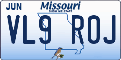 MO license plate VL9R0J