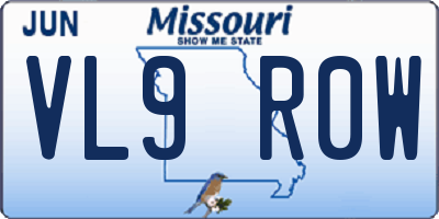 MO license plate VL9R0W