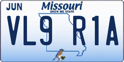 MO license plate VL9R1A