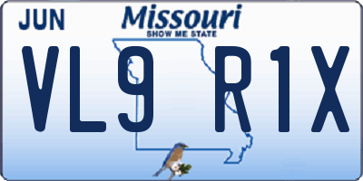 MO license plate VL9R1X
