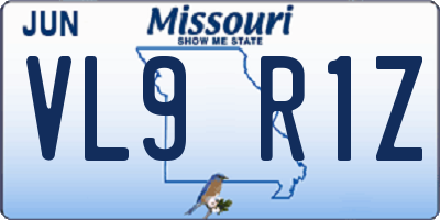MO license plate VL9R1Z