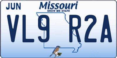 MO license plate VL9R2A