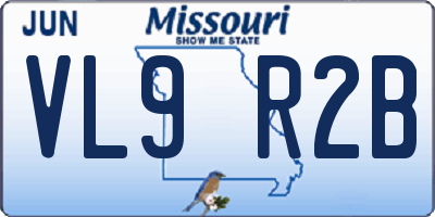 MO license plate VL9R2B