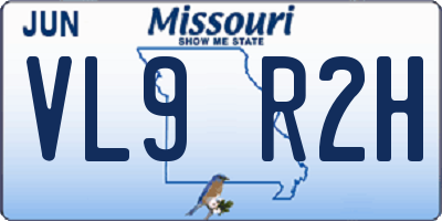 MO license plate VL9R2H