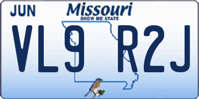 MO license plate VL9R2J