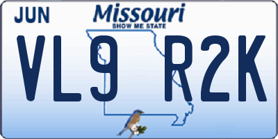 MO license plate VL9R2K
