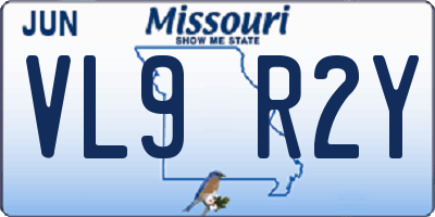 MO license plate VL9R2Y