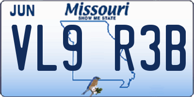 MO license plate VL9R3B